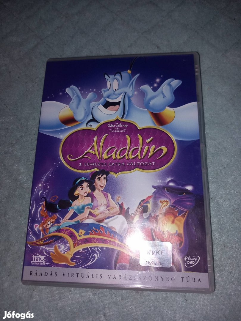 Aladdin DVD Mese Rajzfilm dupla lemezes 2 lemezes