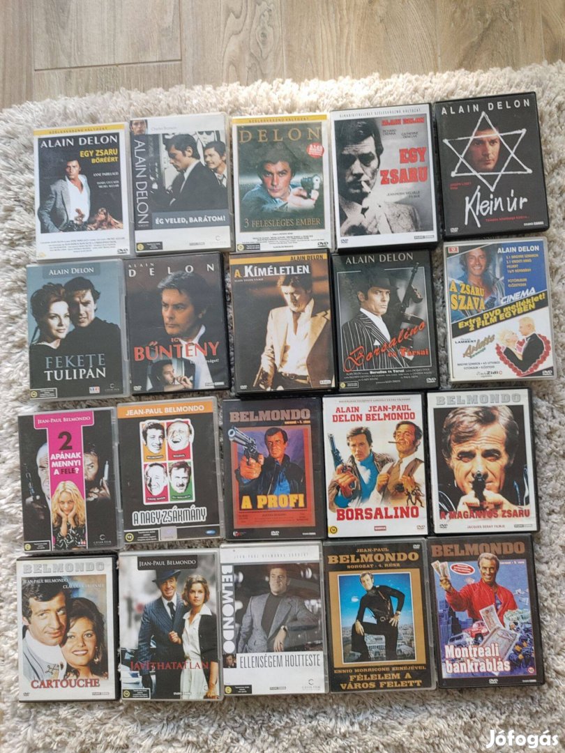 Alain Delon és Belmondo dvd filmek 1700Ft/db