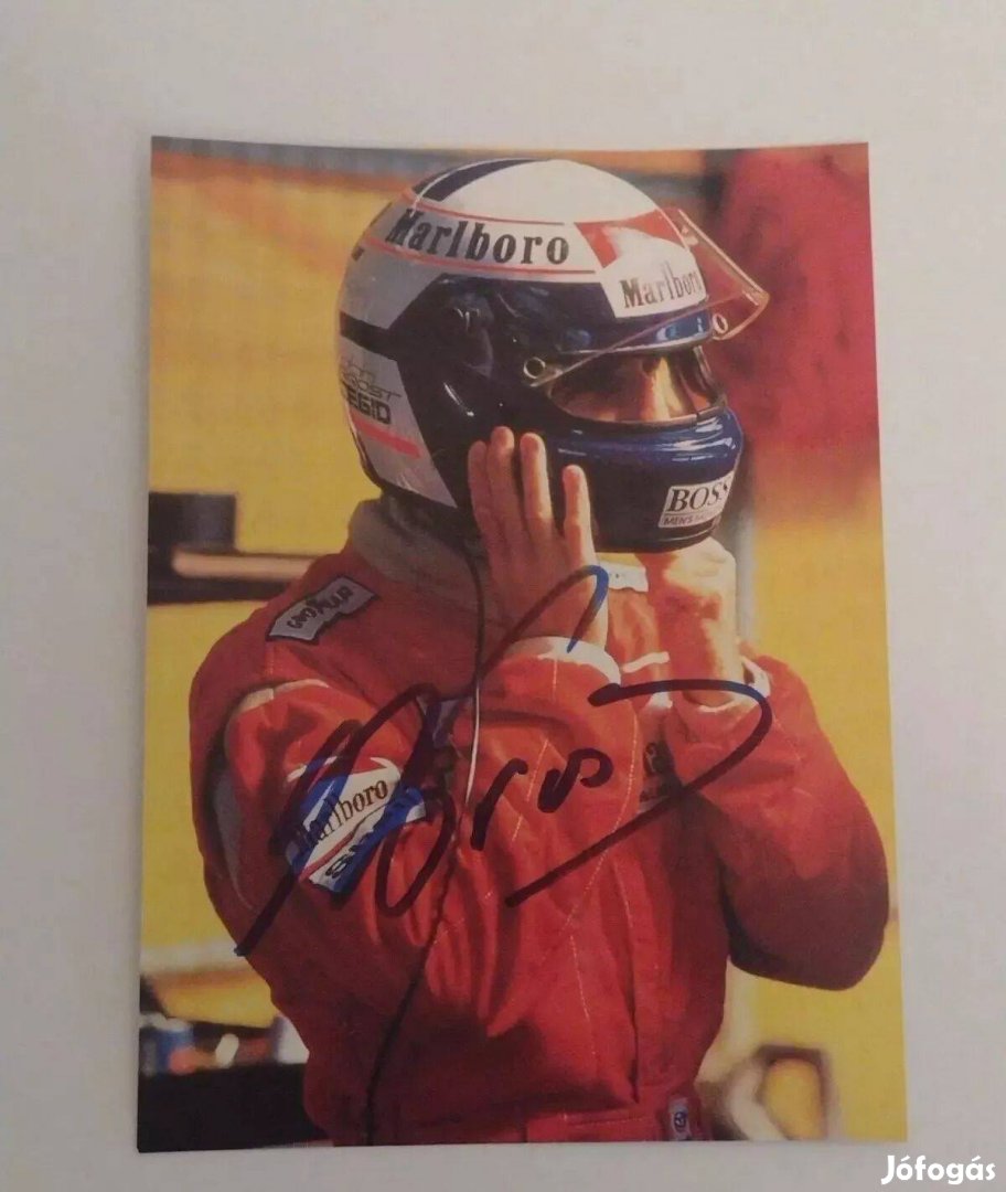 Alain Prost 4x Forma-1 világbajnok aláírása