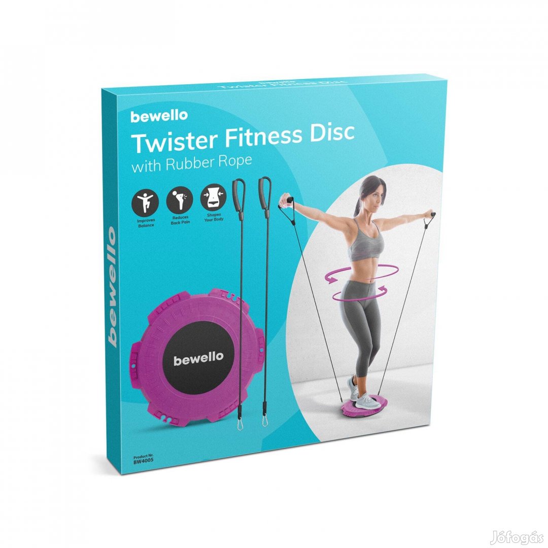 Alakformáló twister fitnesz korong - gumi kötéllel - 29 cm