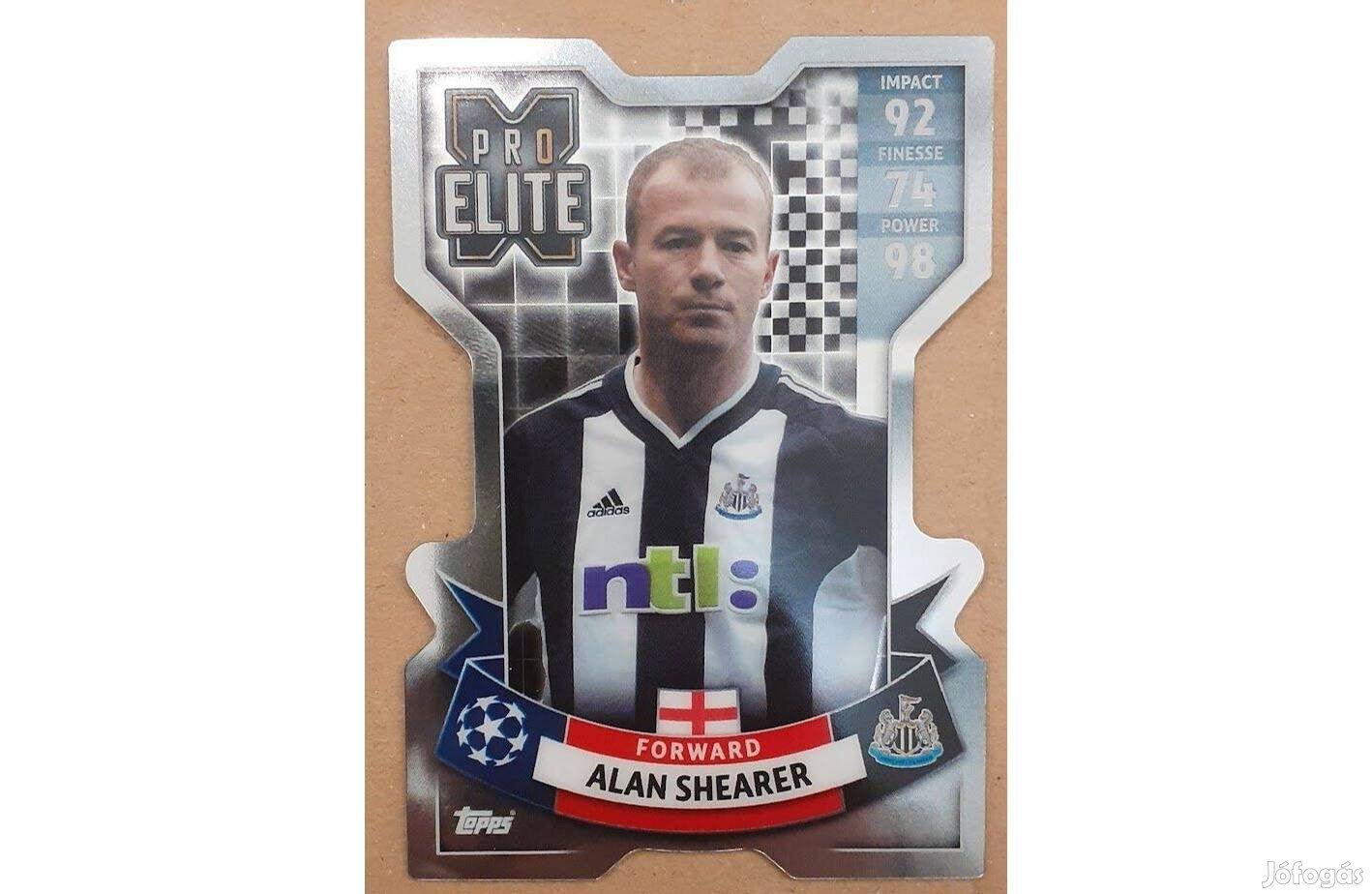 Alan Shearer Newcastle Chrome X Pro Elite focis kártya Match Attax