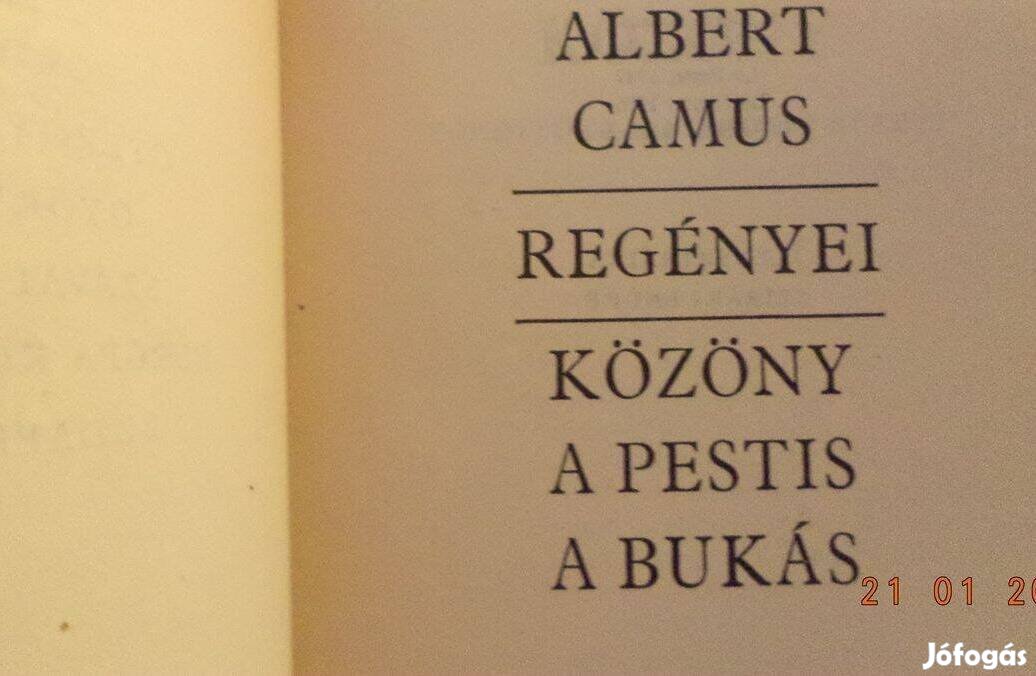 Albert Camus 3 db regénye egy kötetben