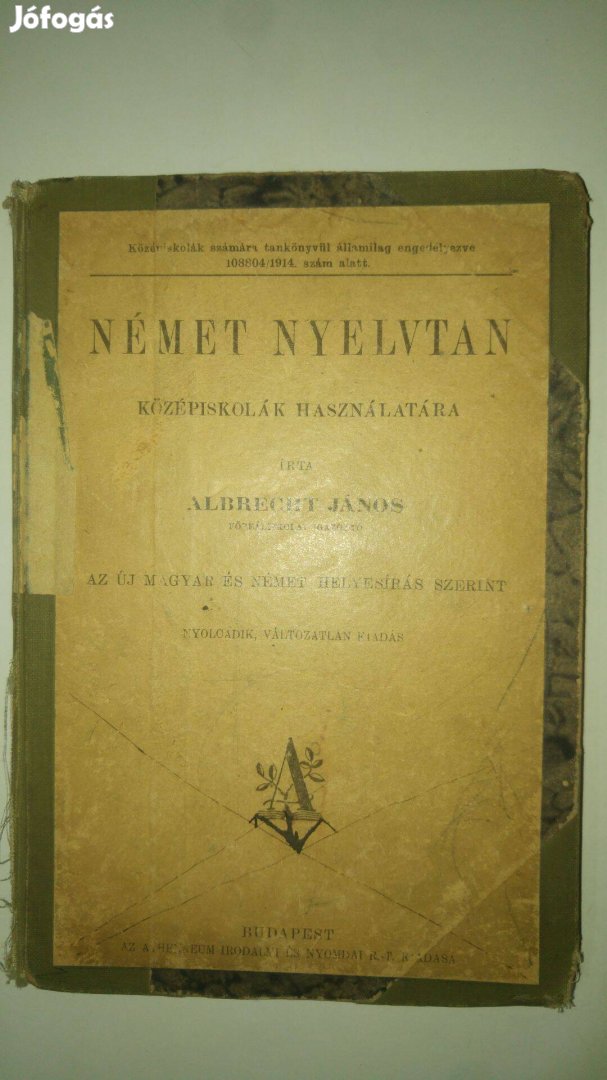 Albrecht János Német nyelvtan