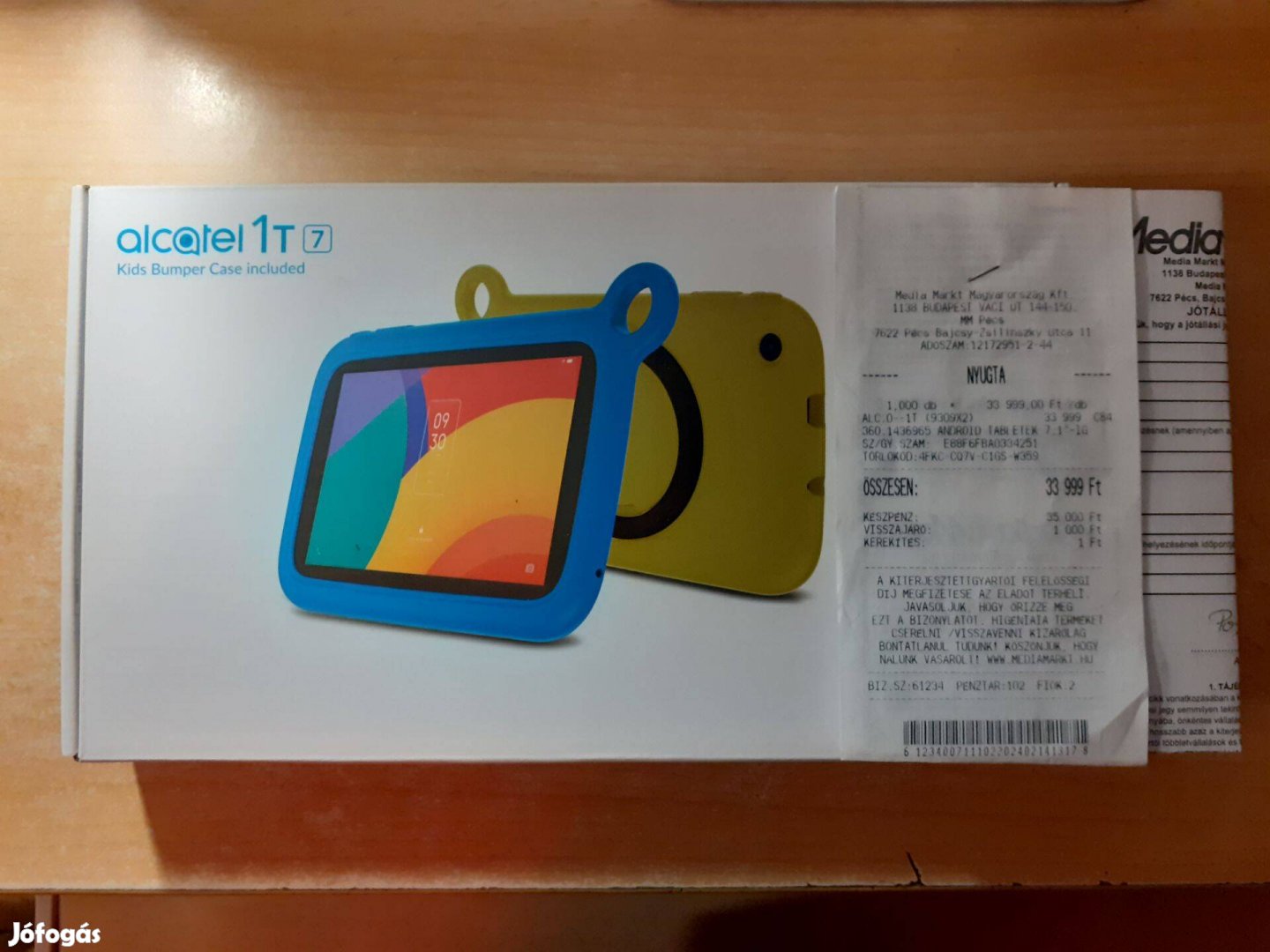 Alcatel 1T 7" Wifi Tablet Új Fekete 1 év Media Markt Garanciával !