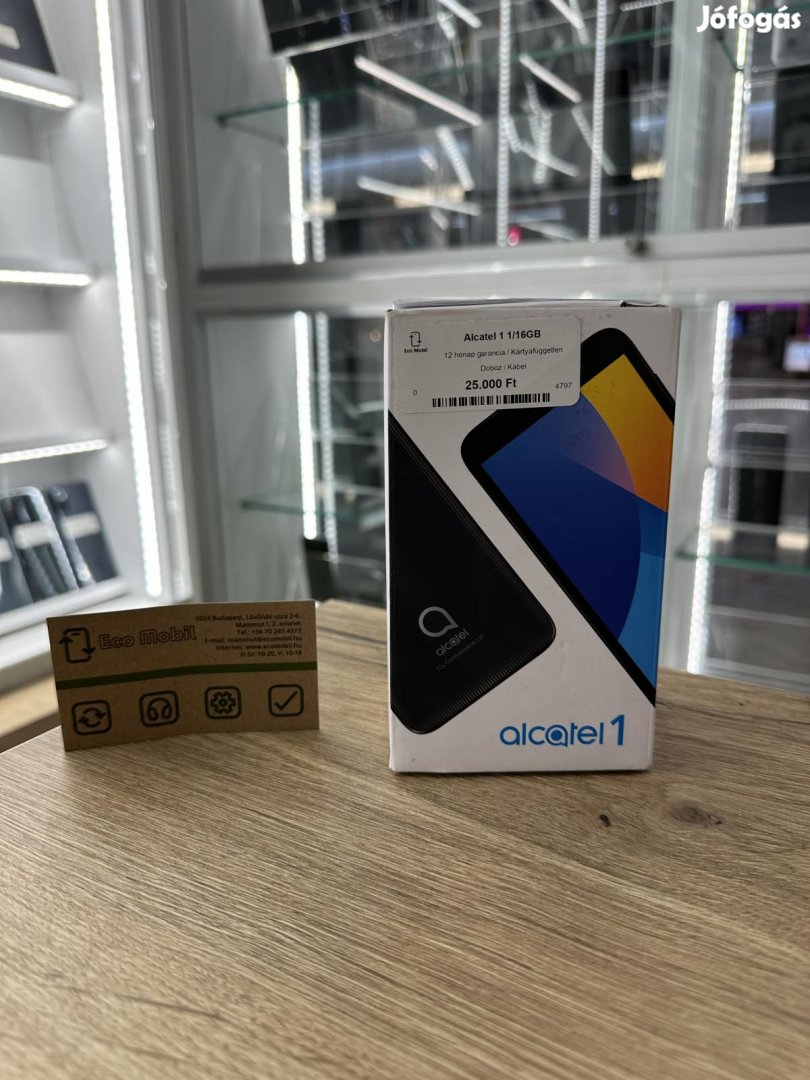 Alcatel 1 Kártyafüggetlen 16 GB 1 GB Ram, 12 hó garancia