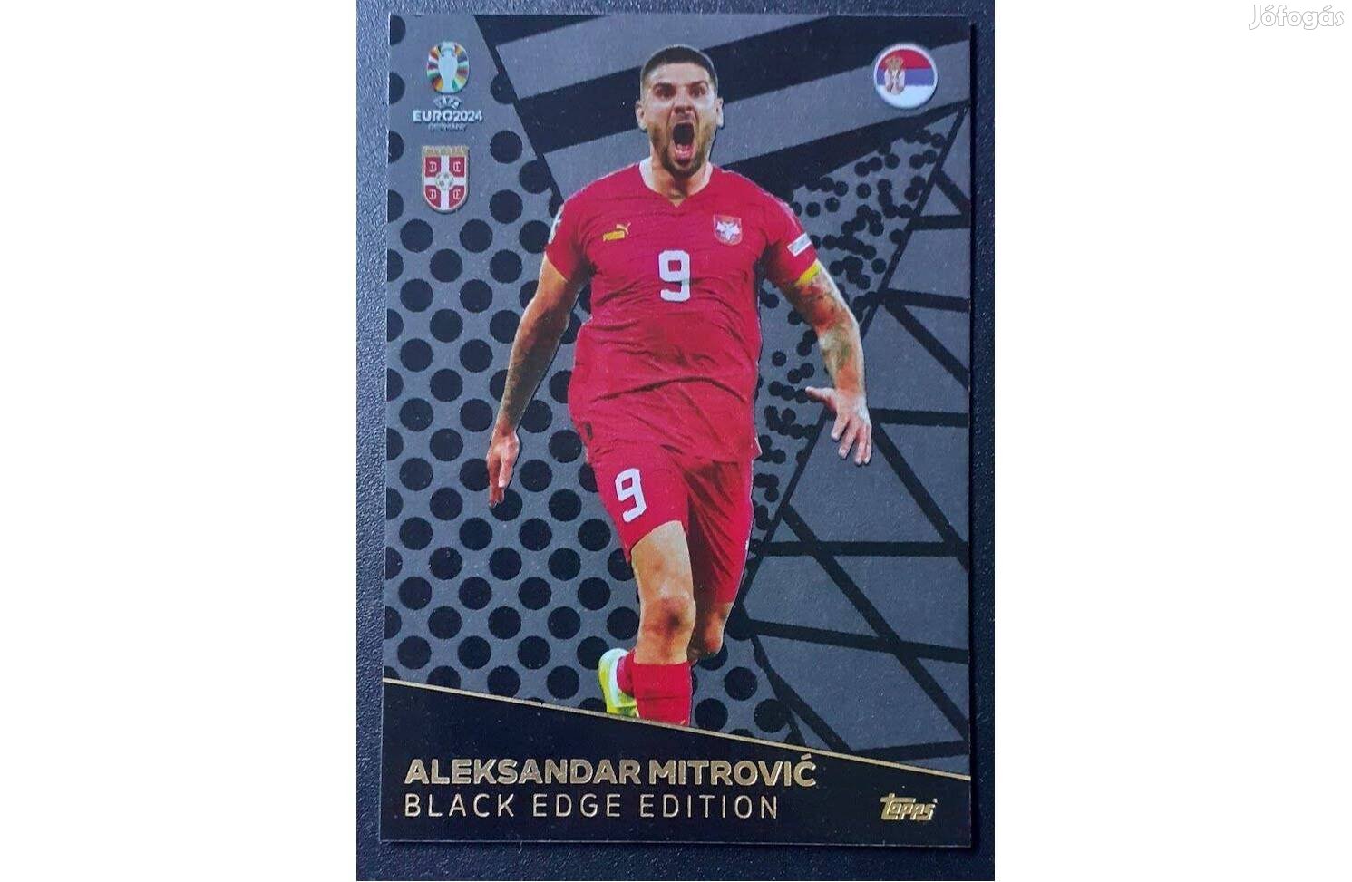 Aleksandr Mitrovic Szerbia Black Edge Edition focis kártya Euro 2024