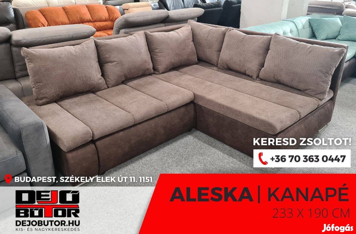 Aleska 1 sarok prémium kanapé ülőgarnitúra 245x195 cm szivacsos bronz