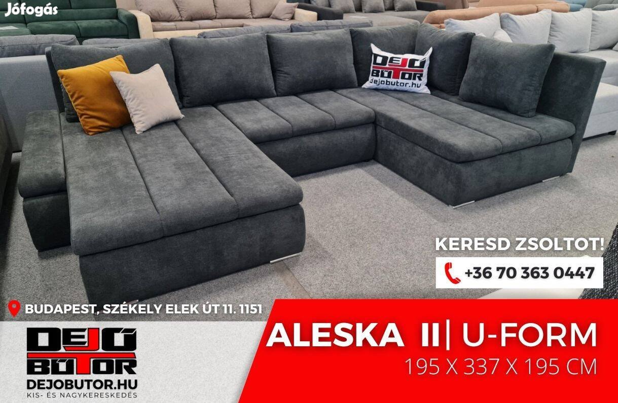 Aleska 2 sarok cuba 15 fekete kanapé ülőgarnitúra 195x337x195 cm ualak