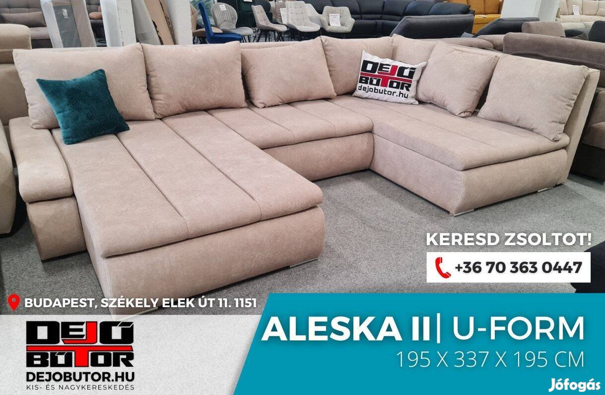 Aleska II ualak kanapé 195x337x195 cm szivacsos ülőgarnitúra sarok