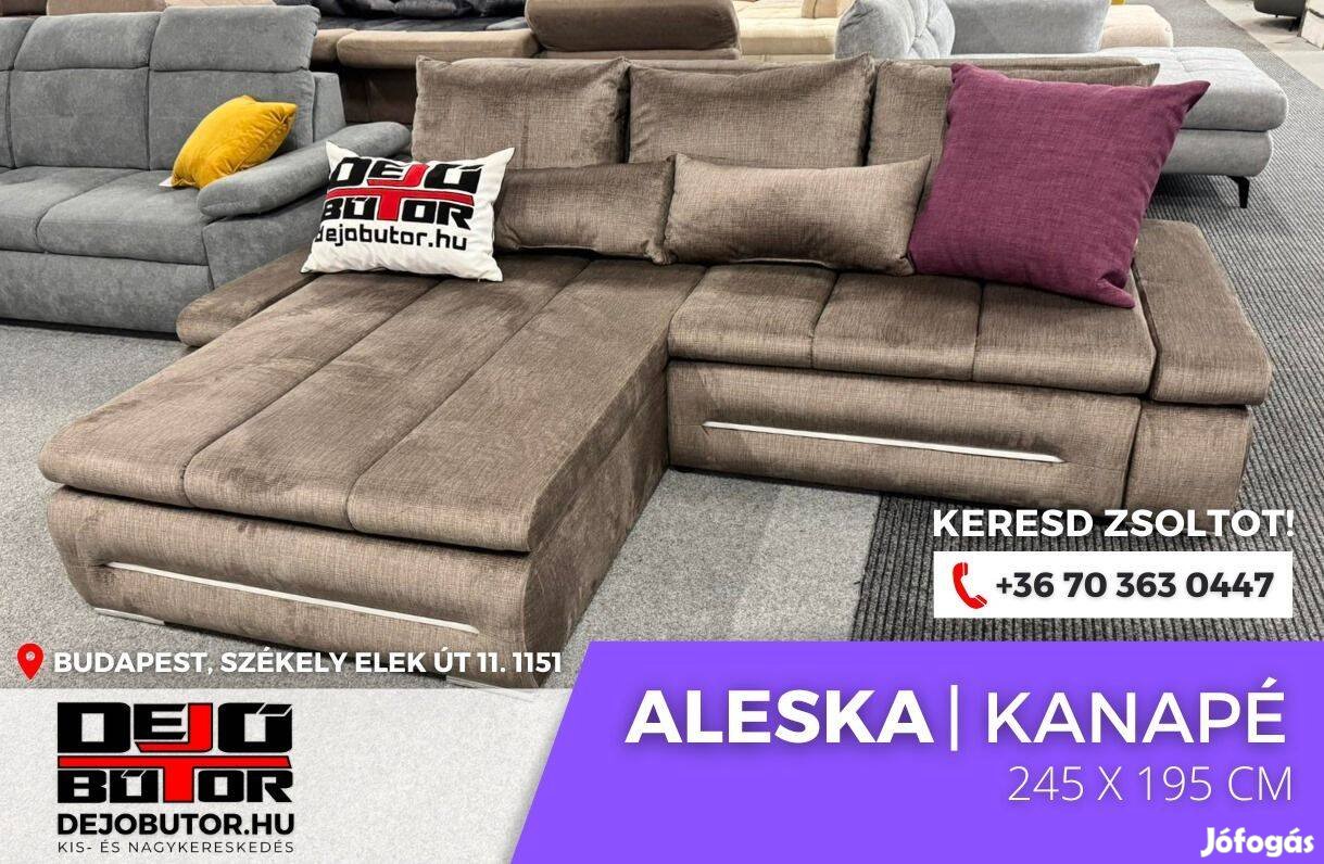 Aleska I. LED párnás kanapé ülőgarnitúra 245x195 cm