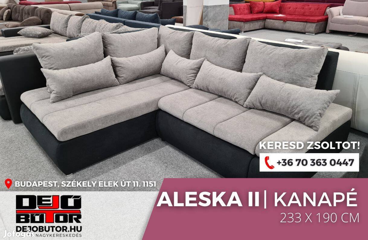 Aleska sarok gray kanapé bútor ülőgarnitúra 233x190 cm ágyazható