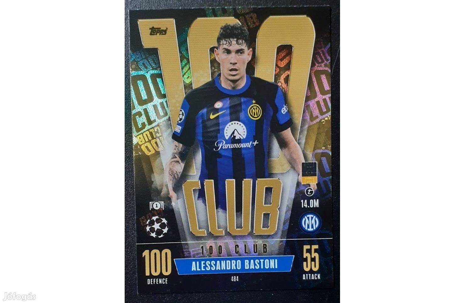 Alessandro Bastoni Inter 100 Club focis kártya Match Attax 2024