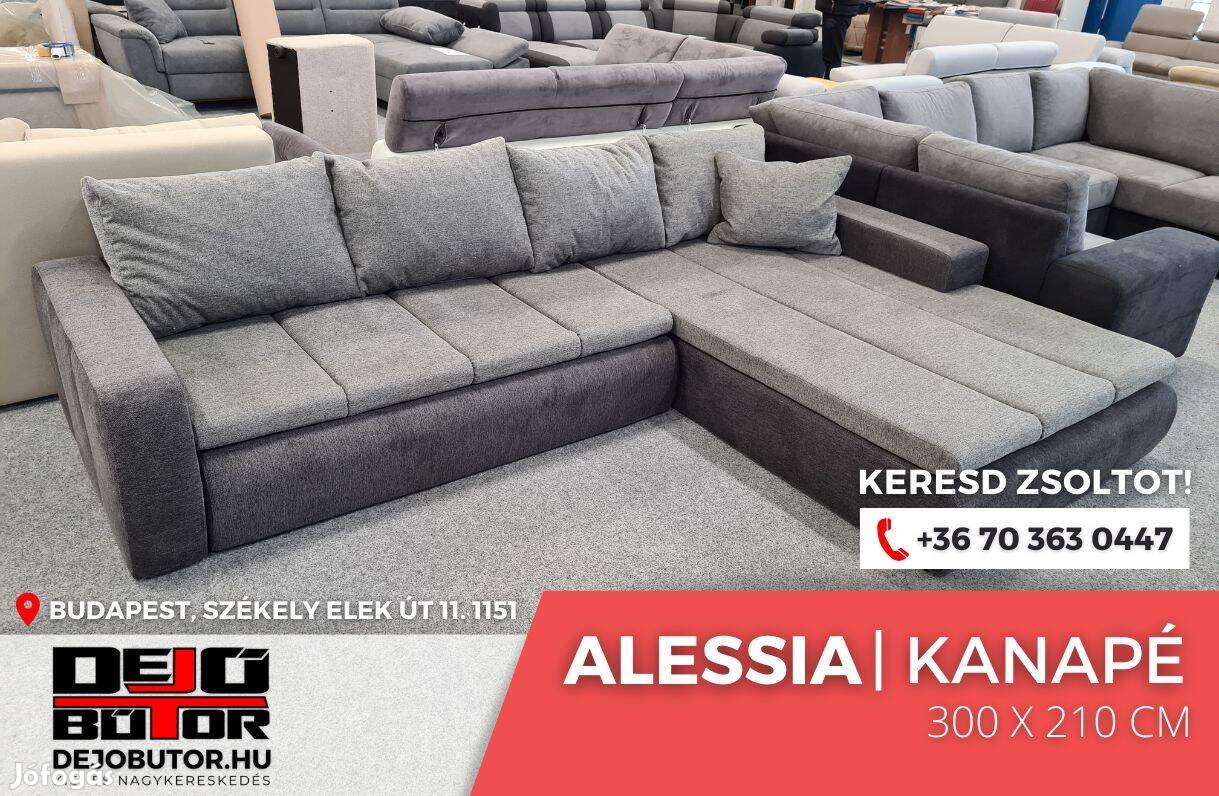 Alessia Long gray kanapé ülőgarnitúra 300x210 cm sarok ágyazható