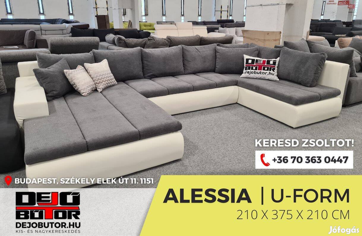 Alessia ualak sarok kanapé ülőgarnitúra 210x375x210 cm denim 6 gray