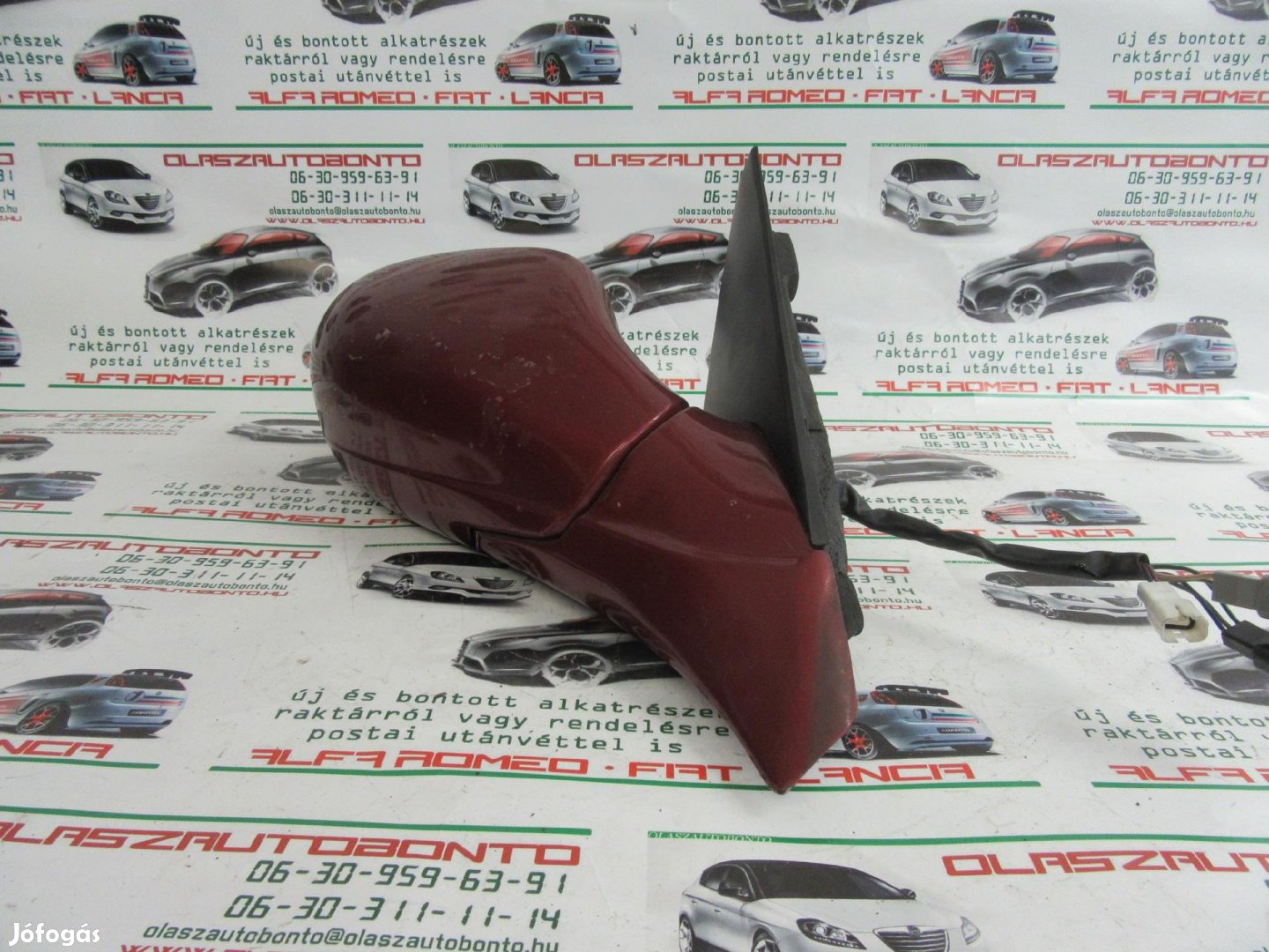 Alfa Romeo 166 bordó színű, elektromos, jobb oldali tükör