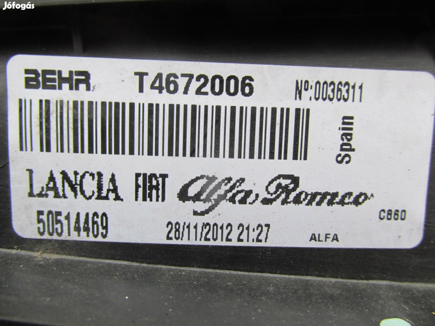 Alfa Romeo Giulietta 1,4 benzin hűtőventilátor keret motorral