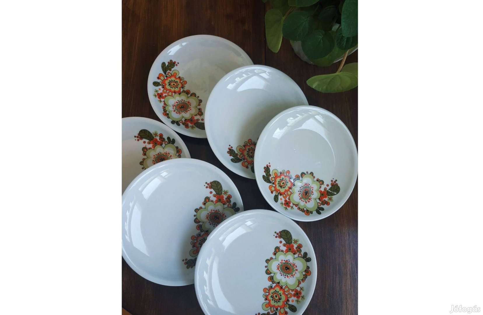 Alföldi porcelán - virágmintás süteményes szett 6 egyik