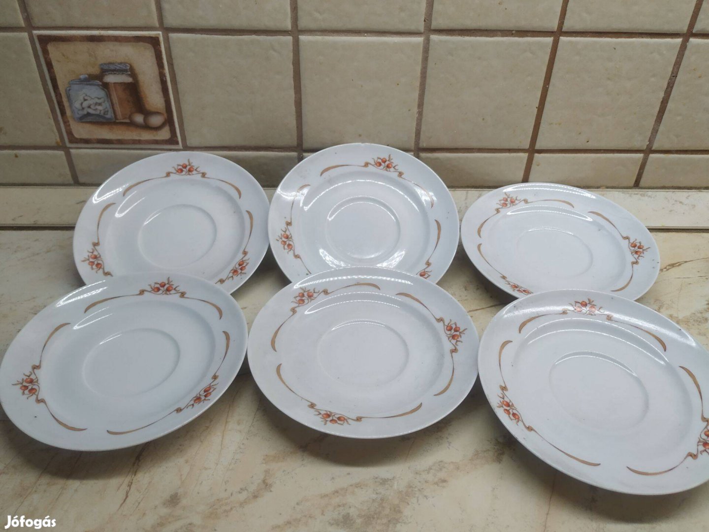 Alföldi porcelán bogyómintás mintás kis tányér, teáspohár alátét eladó