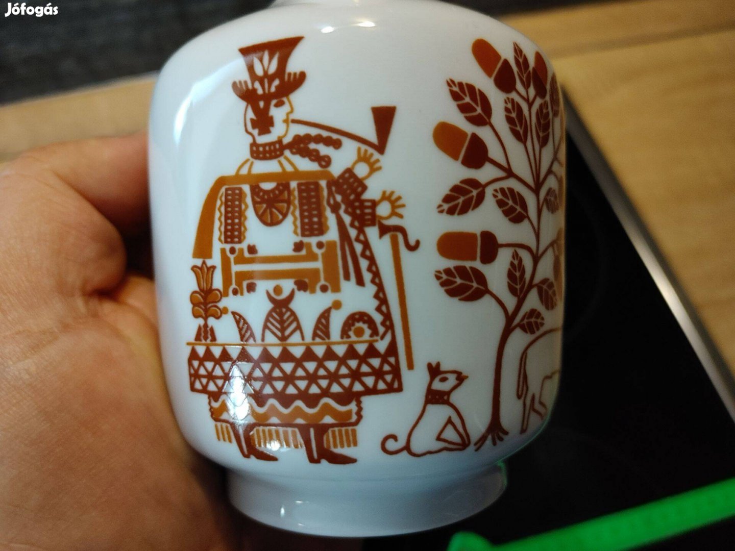 Alföldi porcelán váza juhász, juhászkutya, bárány motívummal