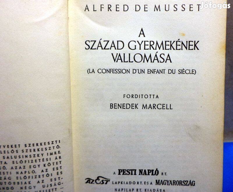 Alfred De Musset: A század gyermekének vallomása