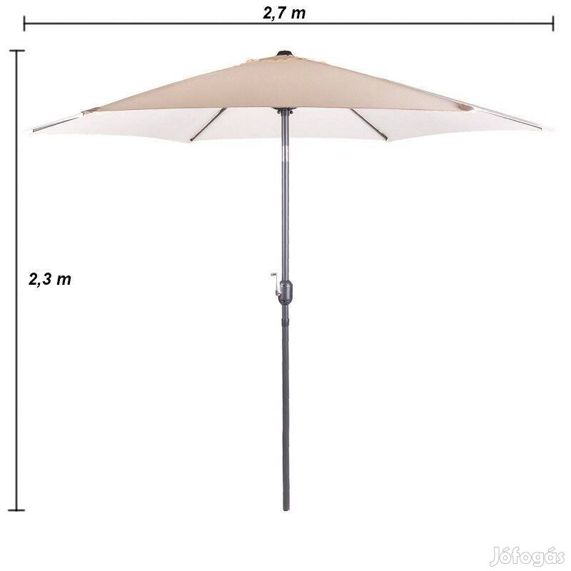 Alfresia kerti dönthető napernyő, szellőztetővel, 2.7m - krém