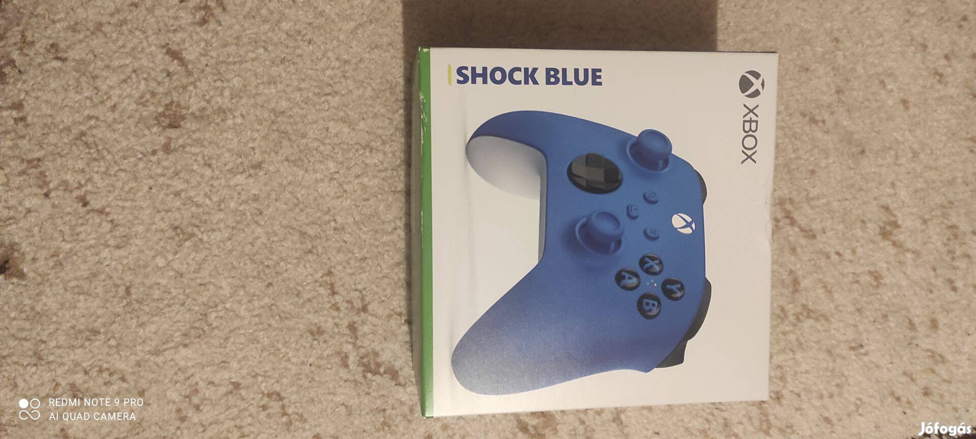 Alig használt Shock Blue Xbox controller dobozában