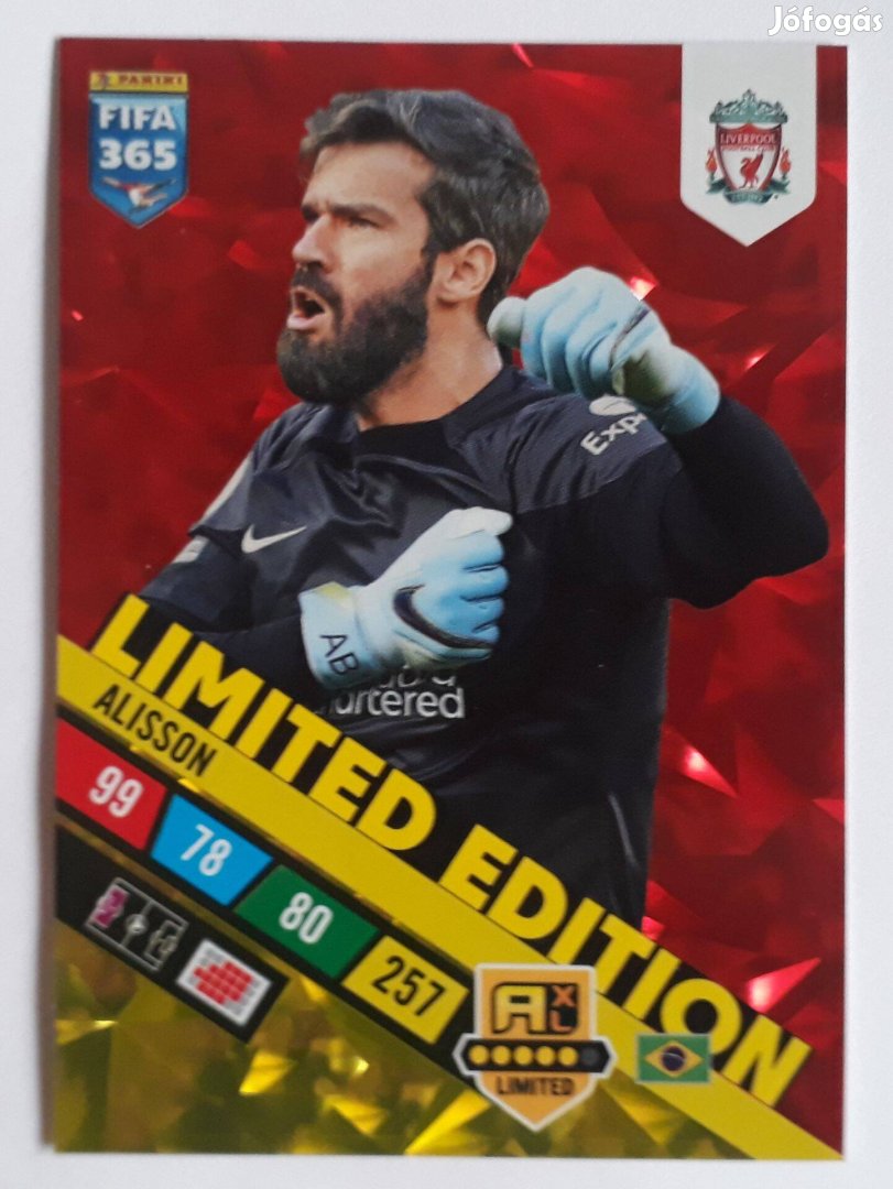 Alisson Liverpool Limited focis kártya Panini Axl FIFA 365 2023