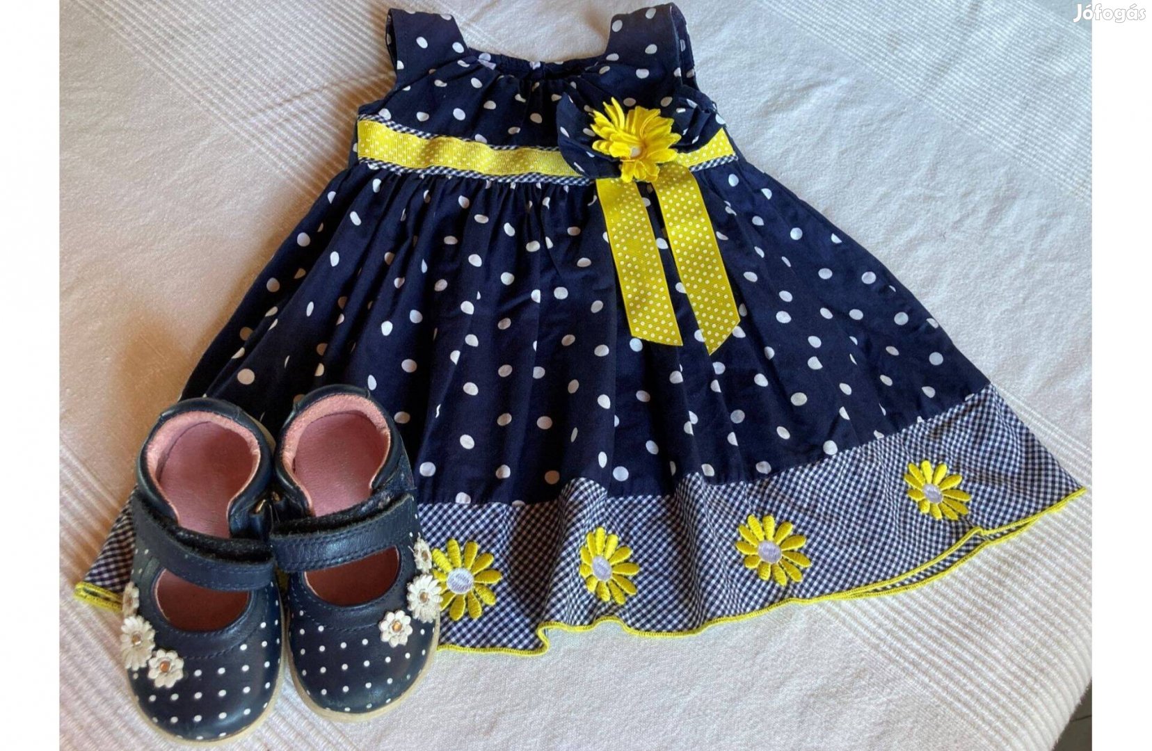 Alkalmi szett ruha 74-80, cipő 19