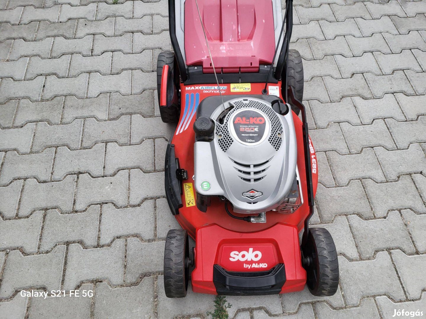 Alko /Solo/ :Briggs motoros - önjáró + fűgyűjtős szép állapotú fűnyíró