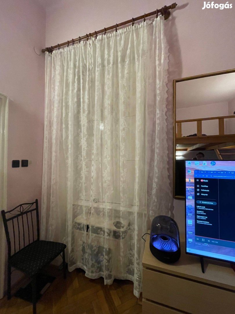 Alkudható! Rózsás romantikus függöny. Két ablakra való. Nagyméretű