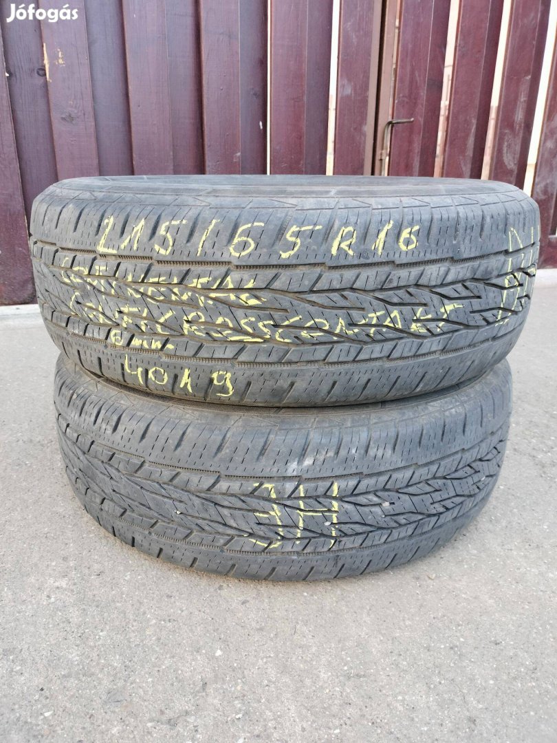Alkuképesen Eladó 1pár 215/65 r16 Continental gumi. 6mm 4019