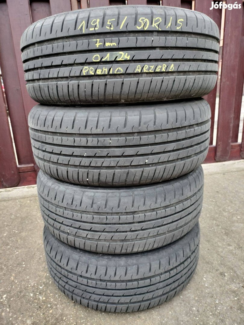 Alkuképesen eladó 4 db 195/50 R15 nyari gumi 7mm 0124