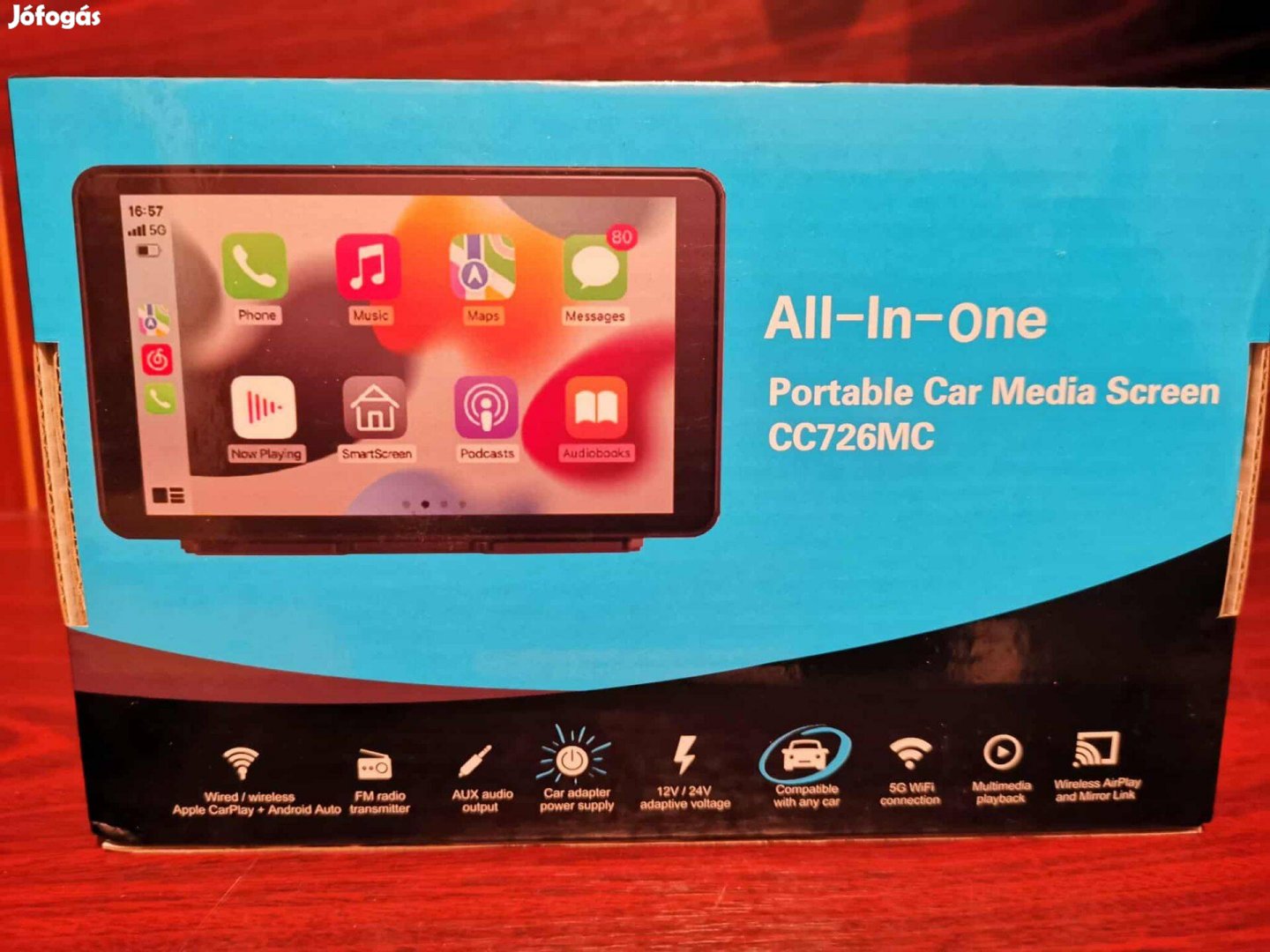 All-in-One autós média kijelző - Apple Carplay&Android Auto, WiFi, FM