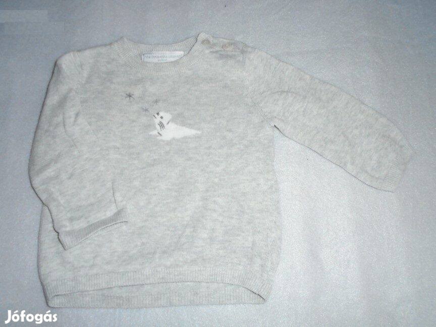 Állat mintás szürke hosszú ujjú felső 3-6 hó méret 68