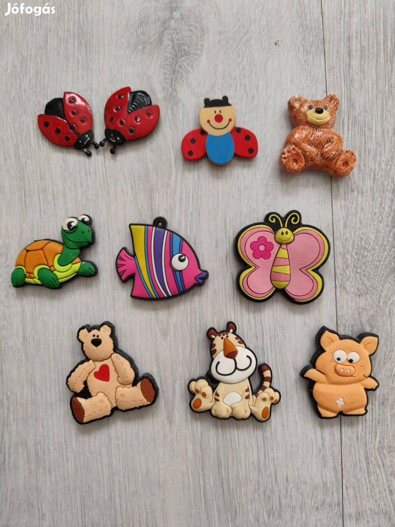 Állatos hűtőmágnes csomag katica, maci, tigris, teknős,