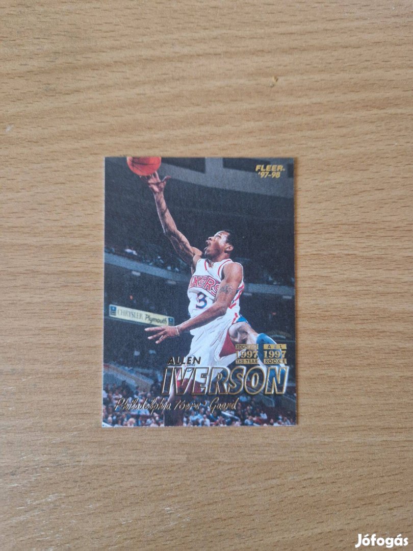 Allen Iverson Fleer 1997-98 3 kosaras kártya