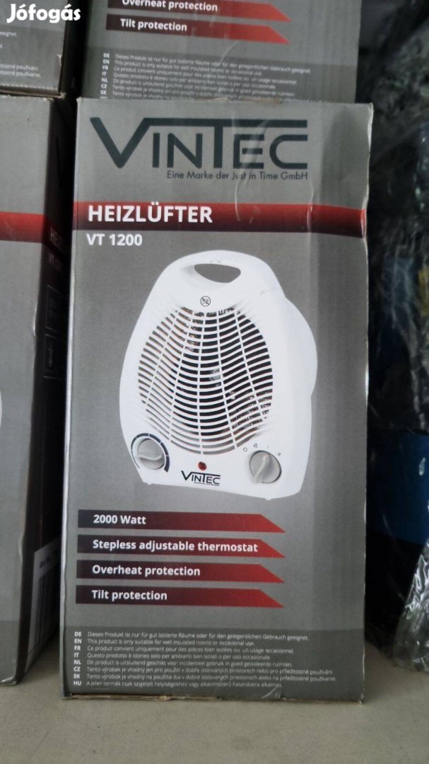 Állítható hőfokszabályzóval, elektromos 2000W-os fűtőventilátor