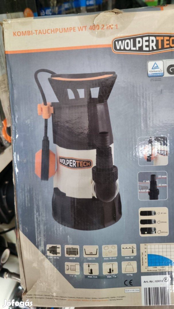 Állítható úszókapcsolóval, kombi búvárszivattyú tiszta és szennyvízhez