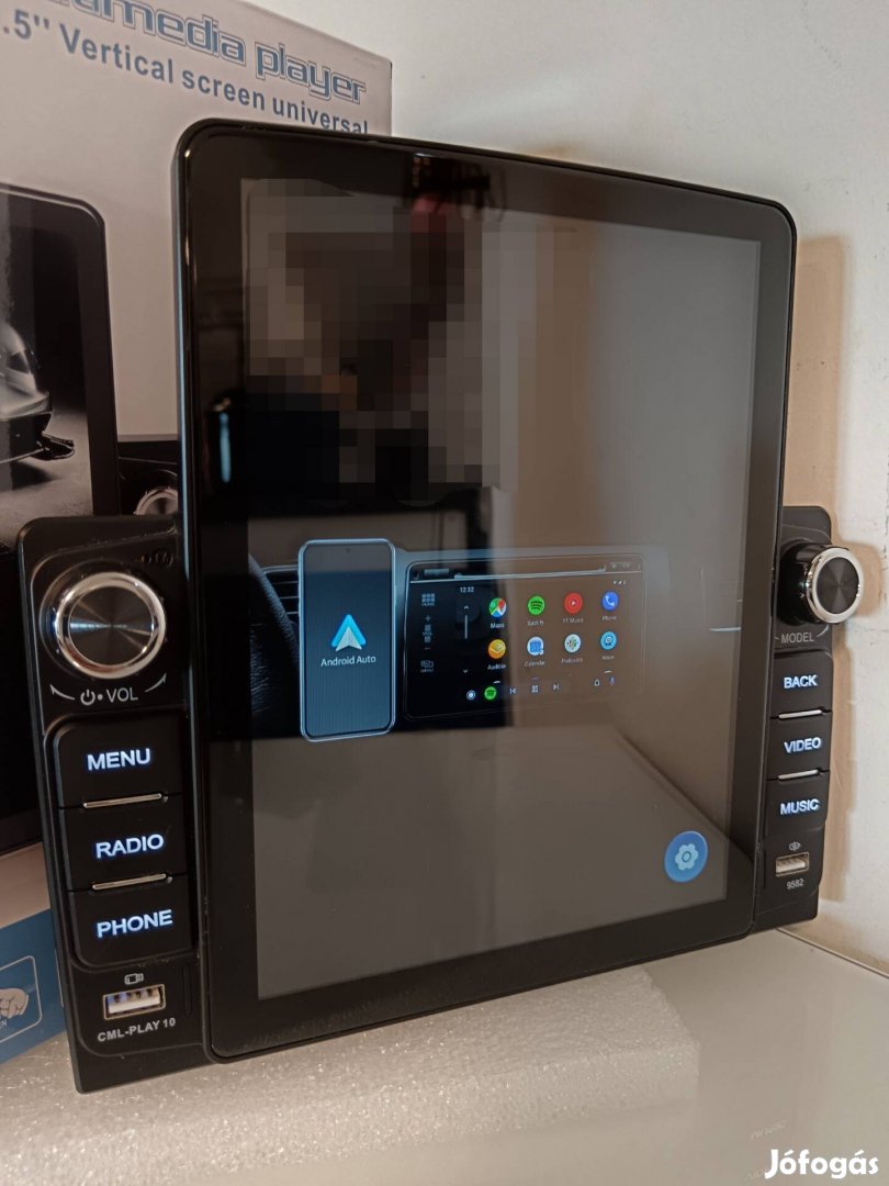Álló kijelzős 9,5" Android15 autós multimédia 6/64GB 