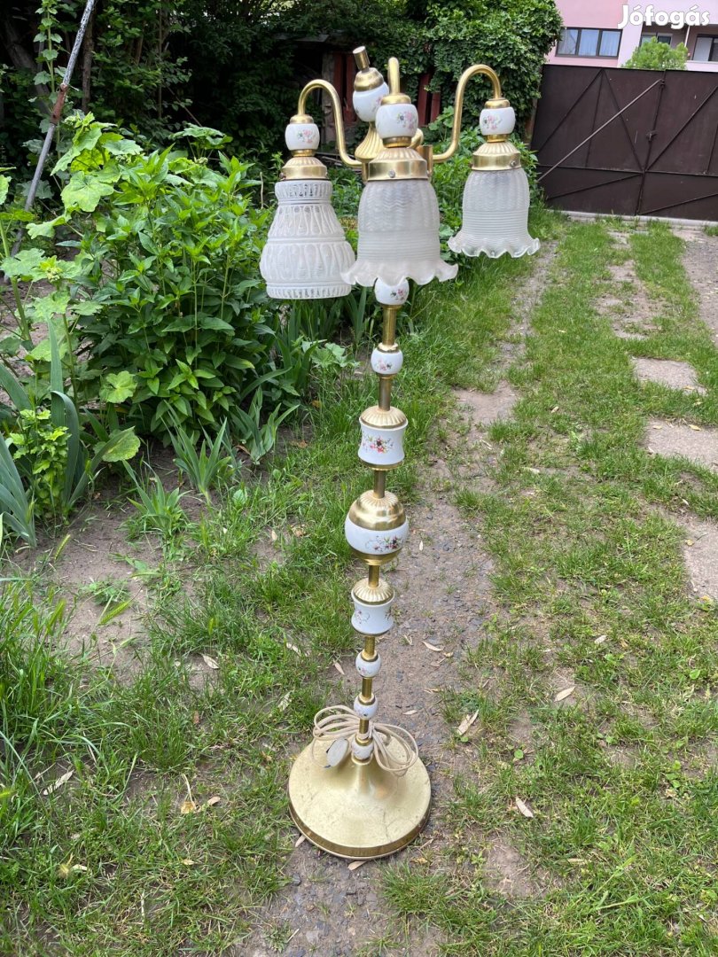 Állólámpa 3 búrával porcelán