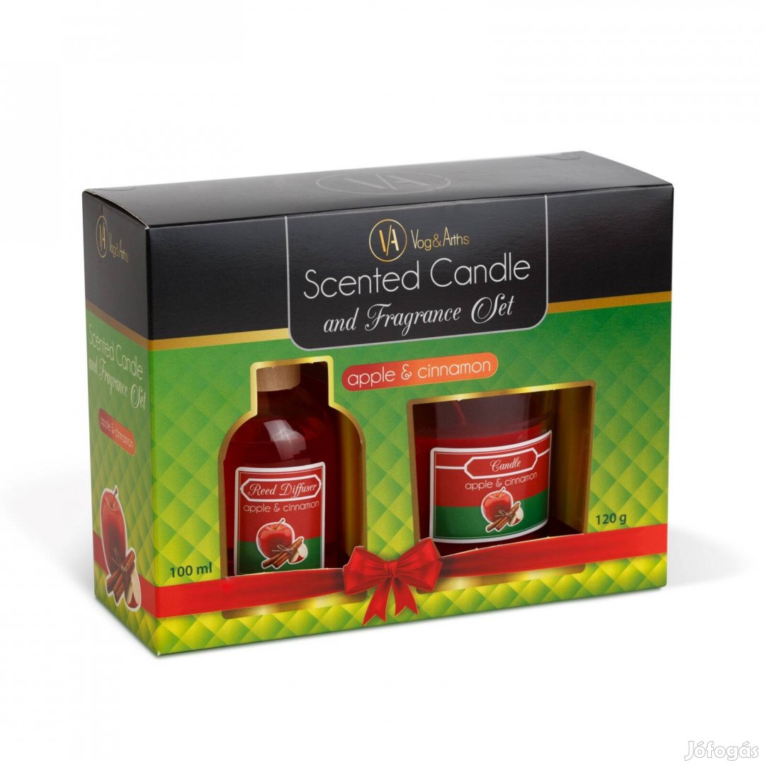 Alma fahéj Illatgyertya és illatosító szett - 120 g 100 ml