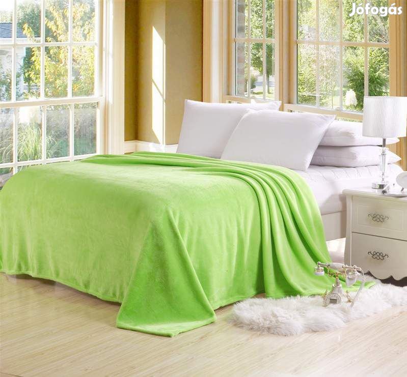 Alma zöld 200x230cm puha takaró wellsoft ágytakaró pléd