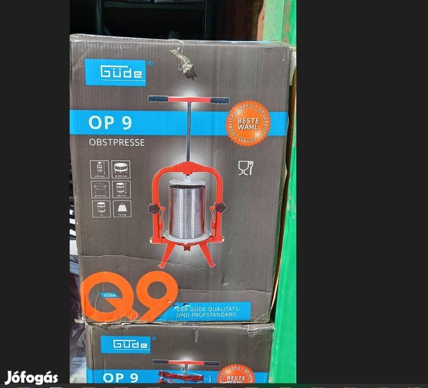 Almalé és egyéb gyümölcs prés, 9 literes nemesacél kosaras