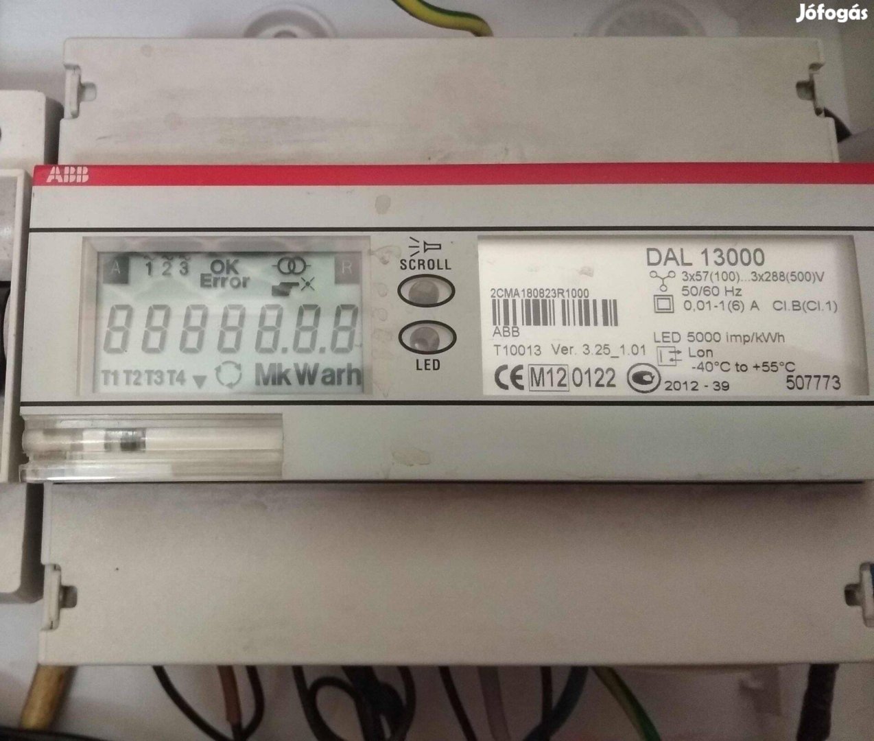 Almérő 1,3 fázis ABB villanyóra elektromos fogyasztásmérő áram fesz fi