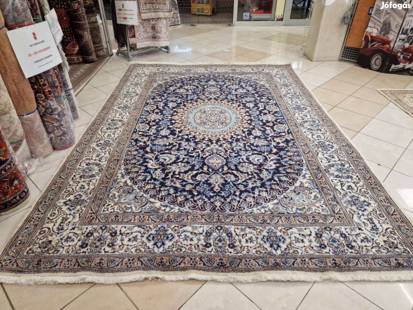 Álomszép hatalmas nain 245x350 kézi gyapjú perzsa szőnyeg BFZ795