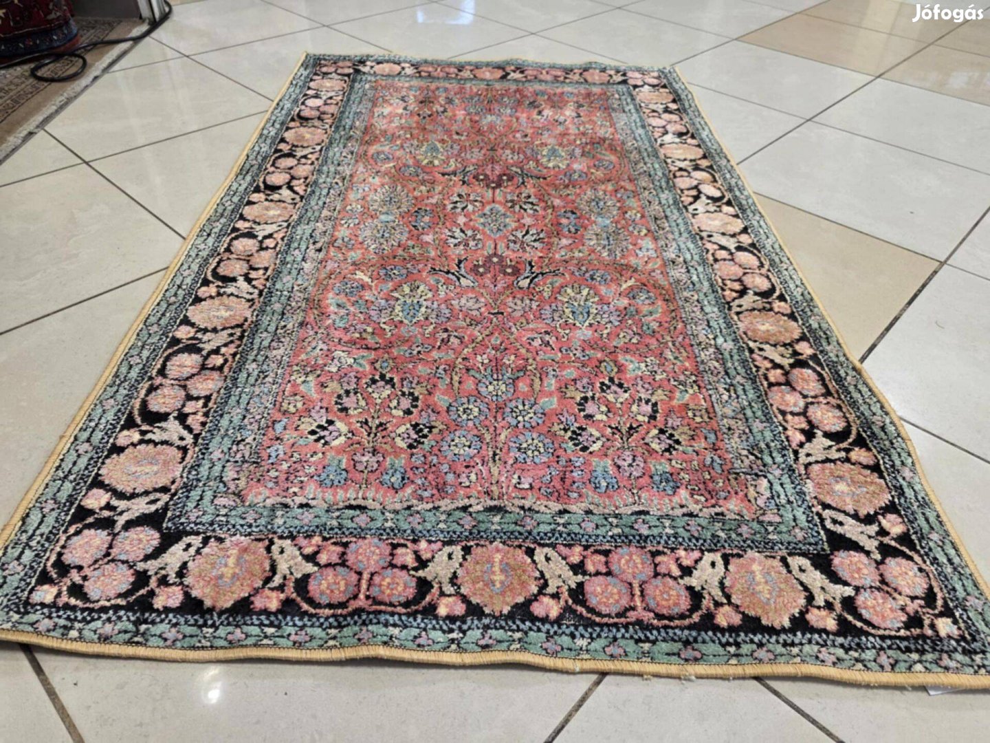 Álomszép kézi csomózású 92x151 kashmír selyem perzsa