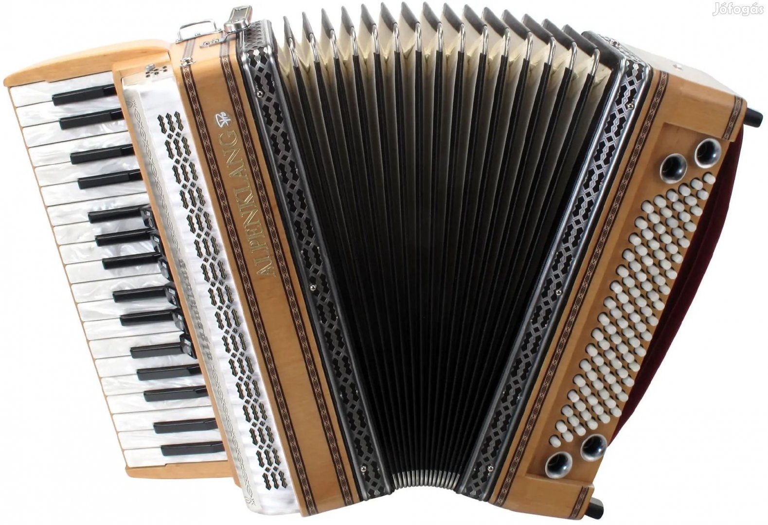 Alpenklang Pro Harmonika III 96 Billentyűs Stájer Égerfa, Fehér
