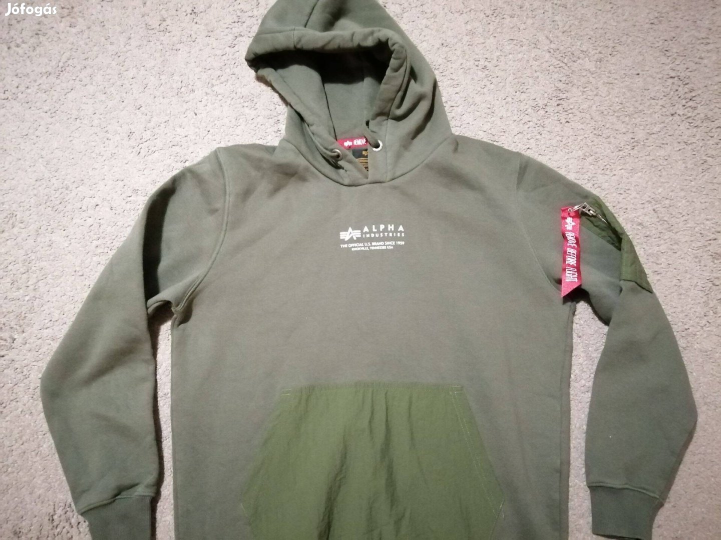 Alpha Industries kapucnis pulóver, hosszú ujjú felső (M/L)