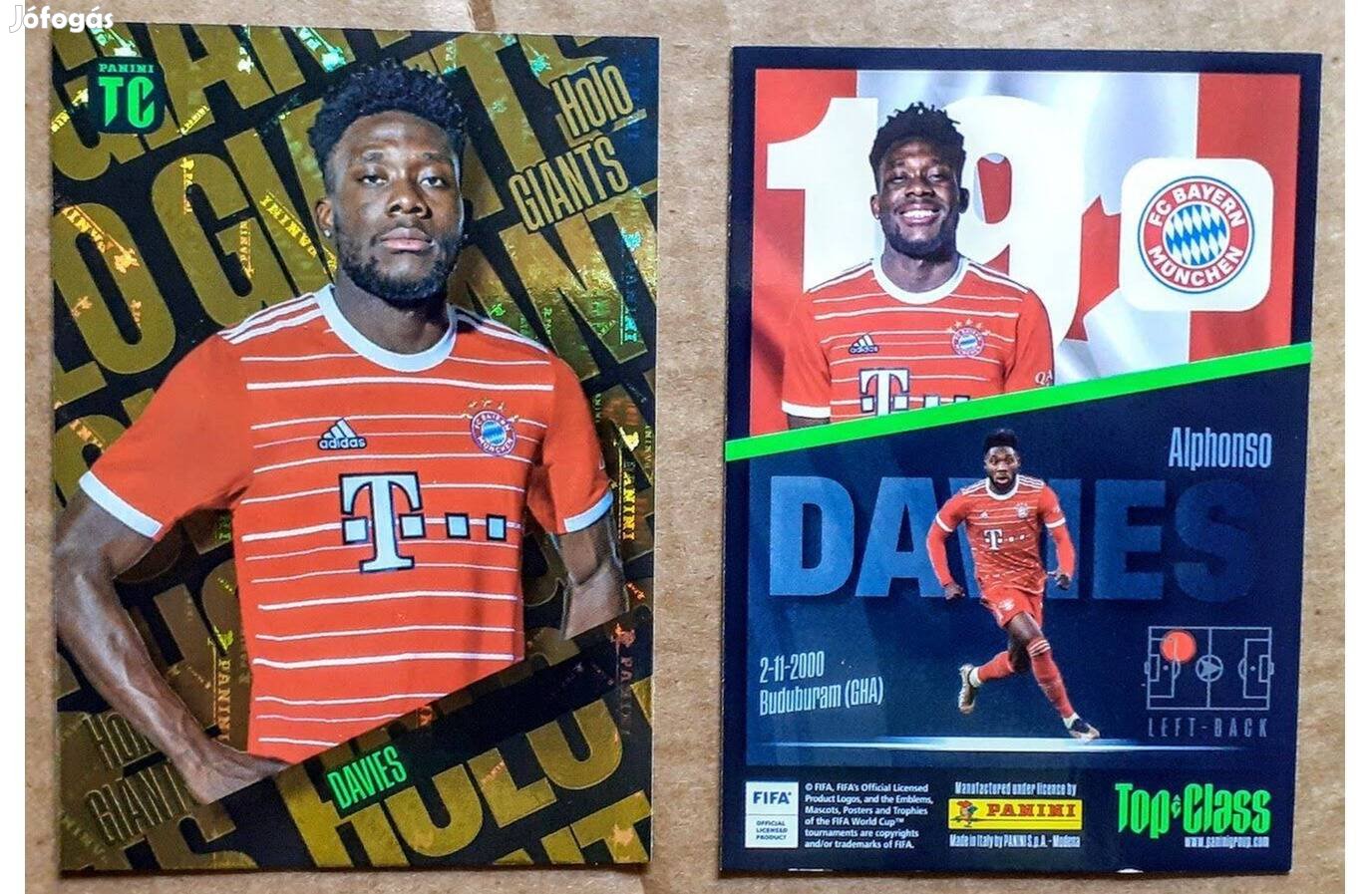 Alphonso Davies Bayern München Holo Giants focis kártya Top Class 2023