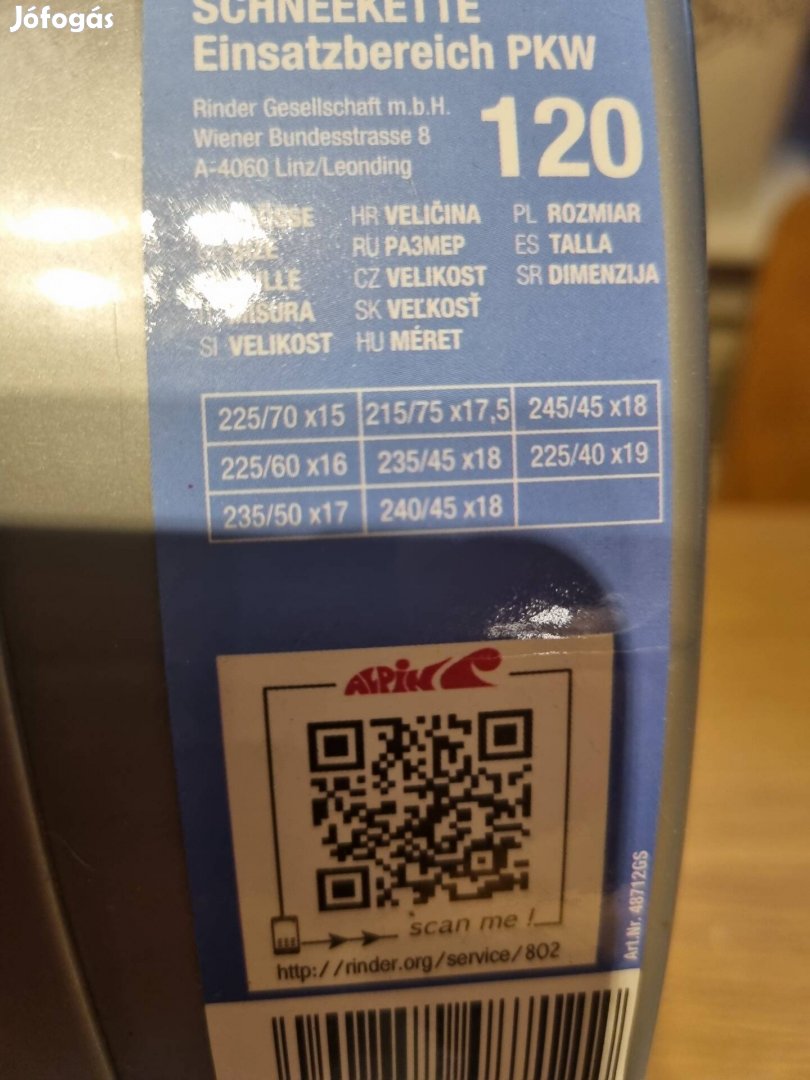 Alpin hólánc 120 új